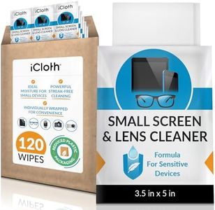 iCloth Lens and Screen Cleaner Pro-Grade Individually Wrapped Wet Wipes, Wipes for Cleaning Small Electronic Devices Like Smartphones and Tablets, Box of 120