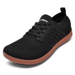 ASHION Walking Shoes for Women Barefoot Shoes Gym Shoes Men Basic Running Light Sport Casual Sneaker(Black,8 Women/6.5 Men)