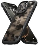 Ringke Fusion-X Compatible with iPhone 16 Pro Case Cover Military Camo Hard Back Soft Flexible TPU Bumper Scratch Resistant Shockproof Protection iPhone 16 Pro Back Cover - Camo Black