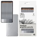 Winsor & Newton 490008 Studio Collection Graphite Pencils, Set of 12, Professional Quality for Artists, for Sketching, Writing and Drawing