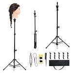 Neverland Beauty Wig Stand Tripod with Foot Pedal Adjustable Mannequin Head Stand Manikin Mannequin Head Holder Hairdressing Training Stand Black