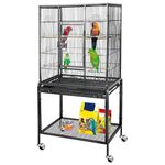 Nova Microdermabrasion 53 Inch Large Wrought Iron Bird Cage with Stand and Perch for Parrots, Cockatiels, Parakeets, and Macaws - Pet Supplies for Indoor or Outdoor Use/Decorative