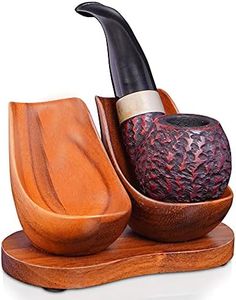 RAW HYD Wooden Tobacco Pipe Stands for Smoking Pipes - Handmade 2 Pipe Holder Holder – Portable Double or Single Pipe Holder