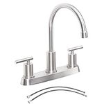 3 Hole Kitchen Faucet, Brushed Nick
