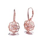 Caged Genuine Crystal Lever Back Earrings - Women's Earrings for Sensitive Ears - Great Gift Idea for Every Occasion - Size (30mm L x 15mm W), Brass, crystal