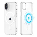 Yoedge Clear Magnetic Case for iPhone X/XS with Built-in Magnets Compatible with MagSafe Charging 5.8 inch, Ultra Slim PC + TPU Silicone Protective Shockproof Bumper Cover for iPhone XS, Transparent