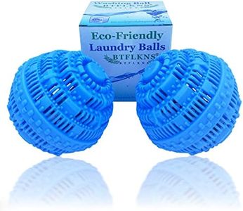 BTFLKNS Laundry Balls Set, Eco-Friendly Washing Ball, Super Washing Machine soap Ball, Large Size Household can be reused 2000 Times,All Natural Non-Chemical Detergent(2Pack, Blue)