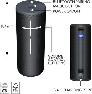 Ultimate Ears BOOM 4 Bluetooth Speaker – Black Portable Wireless