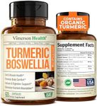 Turmeric Curcumin Supplement with Boswellia Serrata Extract, Organic Turmeric, Ginger and Black Pepper. Joint Support Supplement - High Absorption Tumeric 95% Curcuminoids. Digestive & Immune Support