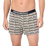 Emporio Armani Men's Stretch Cotton Classic Pattern Mix Boxer, Chevron Print, Small