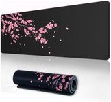 Eidsefe Mouse pad,Extended Large Gaming Mouse pad,800x300mm Desk Mat Non-Slip, Long Keyboard Mousepad for PC Computer Laptop (Black Pink)