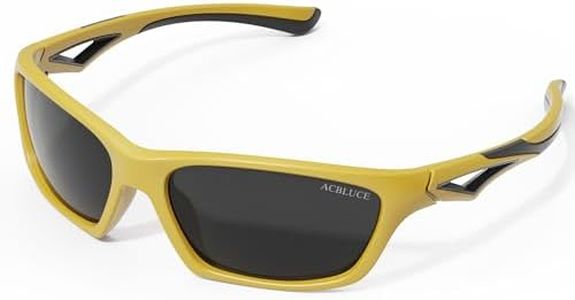 ACBLUCE Kids Sunglasses Polarized for Boys Girls Child Toddler Sport Baseball Cycling Beach Running Yellow Glasses for Age 3-7