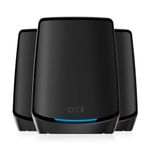 NETGEAR Orbi WiFi 6 Mesh System (RBK863SB), AX6000 Tri-Band Router & 2 Satellite Extenders, Coverage up to 8,000 sq. ft & 100 Devices, 10 Gig Internet Port, Armor Subscription