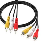 Tengchi 3 RCA Male to Male Composite Cable for Connecting Audio Video Components AV Male to Male Cable for Home Theater amp; Stereo Systems （ 3 Feet）