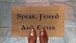 Stenciled Engraved Coir Door Mat 70cm x 40cm Speak Friend and Enter From Lord Of The Rings