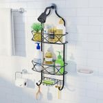 amazon basics Hanging Shower Caddy for Bathroom | Bathroom Organiser Without Drill | Bathroom Accessories Storage Organizer