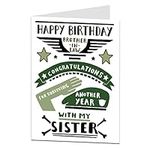 Funny Brother In Law Birthday Card For Men. Congratulations On Surviving Another Year With My Sister