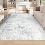 Homcomodar Living Room Rugs 122x170cm,Large Grey Carpet Rugs for Bedroom,Washable Area Rugs Non Slip Low Pile Carpet for Living Room Dining Room Kid’s Room Nursery