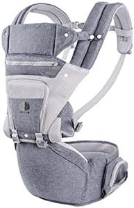 Mochila Portabebe Ergonómico con Asiento/Puro algodón Ligero y Transpirable/Multiposición:Dorsal, Ventral, Ajustable para Recién Nacidos y Niños Pequeños de 3-48meses