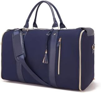 Carry on Garment Bag for Travel Convertible Garment Duffle Bags for Men Women with Shoe Compartment - 2 in 1 Hanging Travel Suitcase Suit, TWILL BLUE