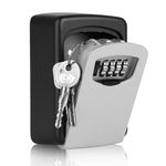 Flexzion Key Lock Box - Key Storage Safe Box Cabinets Wall Mounted 4 Digit Combination Lock, Security Key Holder, Code Storage Case, Cipher Lock Box for House Indoors Outdoors Weather Rust Resistant