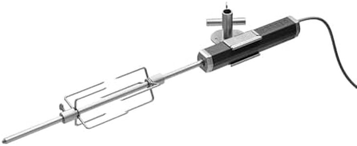 Breeo Rotisserie System - Rotisserie Grill Kit for Chicken, Turkey, BBQ, Kabobs - Live Fire Cooking Accessories - Includes Prongs, Battery Pack, Motor, AC Adapter, & Cable (Without Outpost Rod)