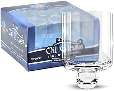 Ner Mitzvah Chanukah Menorah Oil Glass Cups - Glass Oil Insert Cups for Menorahs - #10 (9 Pack)