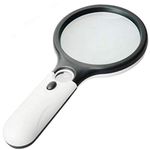 Pullox Magnifier Glass for Book and Newspaper Reading Magnifying Glass with 3 Led Light 3X & 45X Big Size Zoom