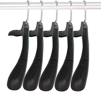 DEDU Plastic Extra Wide Suit Hangers, Pack of 20, Width: 17.7",Notched Shoulders & Swivel Hooks, Black