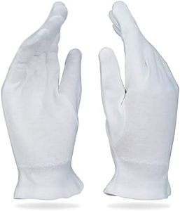 White Gloves Medium (10 Pair) - Cotton Gloves for Eczema, Cotton Gloves for Dry Hands, White Cotton Gloves for Women, Spa Glove, Lotion Glove, Sleeping Glove