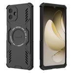 ZELFO Back Cover Case with Magnetic Case with Built-in Metal Ring Supports Charger, Shockproof Hybrid PC + TPU for Samsung Galaxy A07 (5G) (Black)