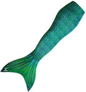 Mermaid Tail for Swimming (No Monofin) with MER-Shield Tip Protection, Adult Sizes (Siren Green, Adult Large (JL 12-16))