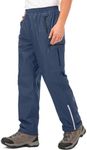 Mens Waterproof Trousers Lightweight Breathable Rain Overtrousers Mesh Lining Bottoms Outdoor Windproof Over Rain Pants for Walking Cycling Hiking Fishing Blue