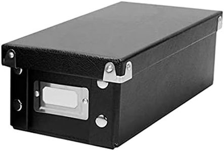 Snap-N-Store CD Storage Box - Pack of 1 - Durable 5.1 x 5.1 x 13.2 Inch Disc Holder with Lid to Store up to 165 Discs - Black