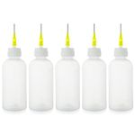 50cc Needle Glue Bottle, Needle Tip Squeeze Bottle, Precision Tip Applicator Bottles, 5 Pack