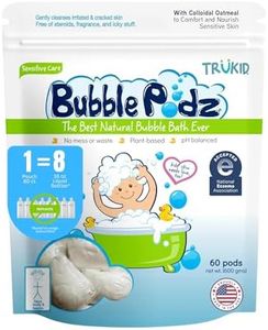 TruKid Bubble Podz Bubble Bath for Baby & Kids, NEA-Accepted for Eczema, Gentle Refreshing Colloidal Oatmeal Bath Bomb for Sensitive Skin, pH Balance 7 for Eye Sensitivity, Unscented (60 Podz)