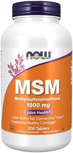 Now Supplements, MSM (Methylsulfonylmethane)1500 mg, 200 Count