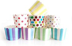 Cake Decor Deep Paper Muffin Cupcake Baking Cups – Multicolors (Pack of 50) – Premium Cupcake Liners for Baking, Muffins, and Treats – Durable, Non-Stick & Easy to Use
