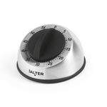 Salter 338 SSBKXR15 Mechanical Kitchen Timer - Countdown Egg Timer, 60 Minute, Clockwork Mechanism, Easy Grip Soft Touch Dial, Brushed Stainless Steel, Ideal for Cooking, Baking, Fitness and Studying