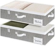 StorageWorks Underbed Storage Box With Zippers, Underbed Storage Clothes Organizer With Sturdy Structure, Gray, Medium, 2 pack