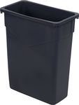 Carlisle FoodService Products Trimline Large Trash Can, Durable Plastic, 15 Gallons, Low-Profile Waste Bin Ideal for Restaurants, Garages, Workshops, Gray