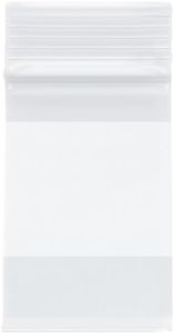 Plymor 2" x 3" (Case of 1,000), 4 Mil with White-Block Heavy Duty Zipper Reclosable Plastic Bags