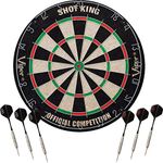 Viper Stadium Sisal/Bristle Steel Tip Dartboard & Cabinet Bundle: Deluxe Set (Shot King Dartboard, Darts and Laser Throw Line),Black