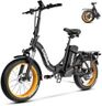 Folding Electric Bike for Adults with Peak 1000W Motor, 48V 20AH Battery up to 30MPH 80 Miles, 20" Fat Tire All Terrain Ebike, Front Suspension 7-Speed Commuter E Bike Black, Step-Thru, UL Certified