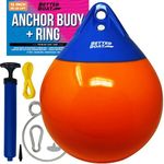 Anchor Bouy and Retrieval Ring 12" Inflatable Vinyl Boat Buoy Balls with Pump Round Boat Mooring Buoys, Marker and Anchor Float Ball Floating Pick Up for Rope for Sea & Lake