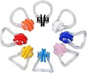 kuou 8 Pieces Swimming Nose Clip, Silicone Swim Training Protector Plug, Each Color for 1 Piece