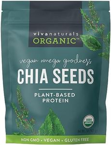 Viva Naturals Organic Chia Seeds 2 LBs - Plant-Based Omega-3 and Vegan Protein, Non-GMO Chia Seeds Organic Perfect for Smoothies, Salads and Chia Seed Pudding, Black Chia Seeds Bulk