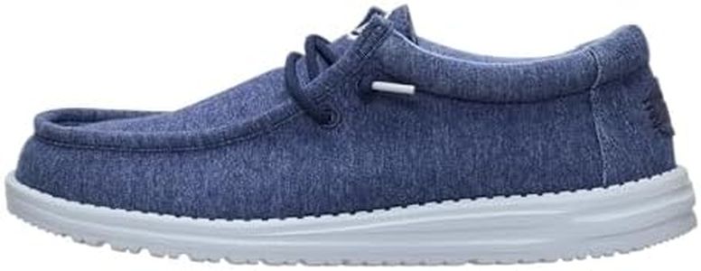 HEYDUDE Wally Stretch Jersey Navy Size 12, Men's Shoes, Slip on Loafers, Comfortable & Light-Weight