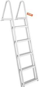 VEVOR Removable Dock Ladder 5 Steps, 350 lbs Load Capacity, Pontoon Boat Ladder with 4'' Wide Step & Nonslip Design for Ship/Lake/Pool/Marine Boarding