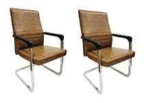 KITHANIA VIP Director Principal Manager Office Visitor Study Chair with arm Rest with Steel Frame and Cushion seat Back, Chair Without Wheels Holds up to 185 kg (2)